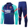 FC Barcelone Ensemble Sweat d'Entraînement Quarter-Zip 21-22 Bleu Vert Pour Homme